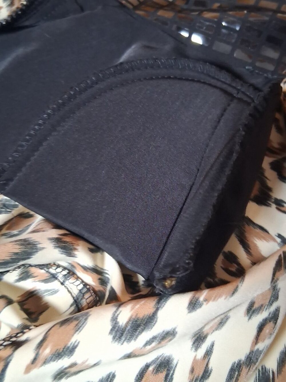 Vintage Just For Fun Jacket Small Cat Print Bling Oversized Leopard Lightweight - Picture 16 of 16